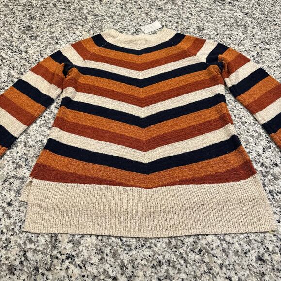 NEW Maurices Striped Sweater Fall Colors Cream Orange Lightweight Womens Medium - Picture 6 of 6